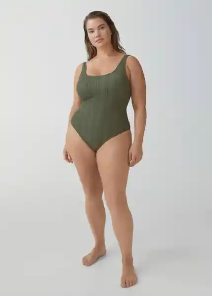 Vestido Bañador Oceanp Khaki Talla 27 Mujer Mango