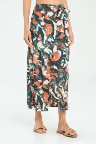 Falda Tipo Wrap Dana Color Verde Pato Talla 12 Ragged