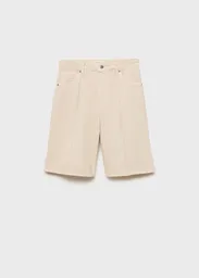 Bermuda Sofia Blanco Talla 36 Mujer Mango