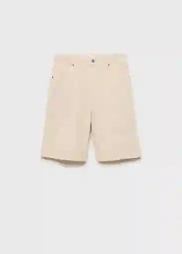 Bermuda Sofia Blanco Talla 36 Mujer Mango