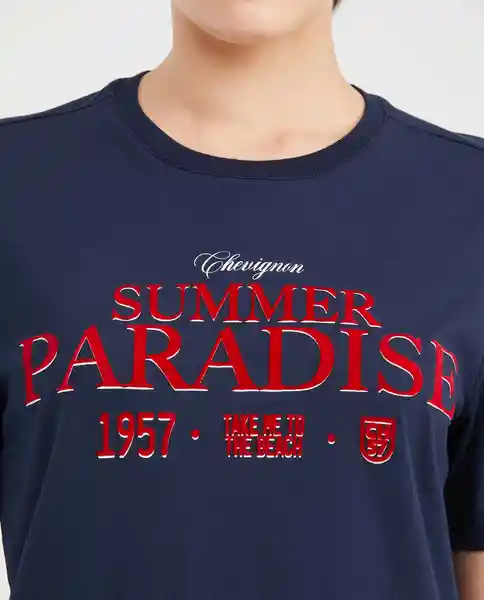 Camiseta Paradise Graphic Tee Azul Dark Ultra Oscuro M Chevignon