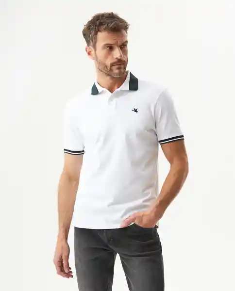Camiseta Contrast Fabric Poloshirt Blanco 0 Claro T L Chevignon