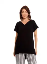 Blusón Manga Corta Para Mujer Negro XXl Bluss