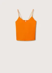 Top Magnum Naranja Talla L Mujer Mango