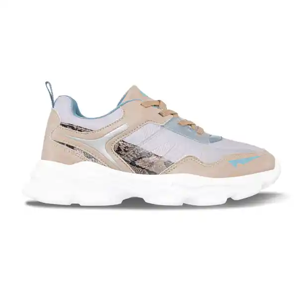 Los Gomosos Tenis Gorod Mujer y Niña Azul Beige Talla 33