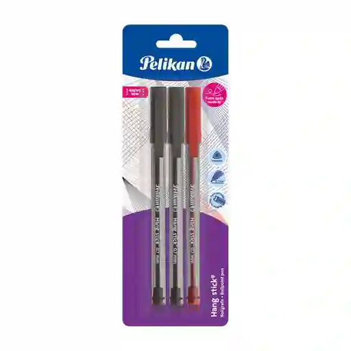 Pelikan Bolígrafo Hang Stick Negro - Rojo