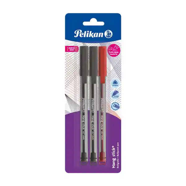 Pelikan Bolígrafo Hang Stick Negro - Rojo