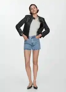 Short Zoe Tejano Medio Talla 38 Mujer Mango