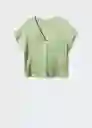 Camiseta Bili Verde Talla M Mujer Mango