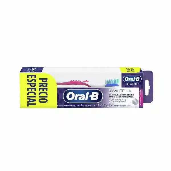 Oral-B Pasta Dental Blanqueadora + Cepillo Dental 3d White