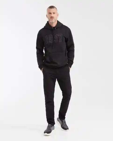 Buzo Hoodie Graphic 1957 Negro Sombrio Ultraoscuro S Chevignon