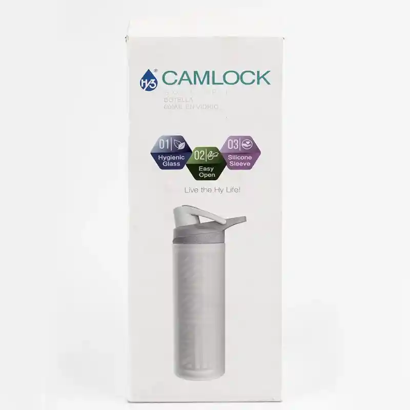 Características: Práctica Botella de Vidrio Resistente de 600 mL. Tapa Ca mLock Innovadora. Disponible en Gris Con Patrón en Silicona Para Una Mayor Hidratación. Estilo Fresco, el Cool Glass XL en Vidrio Resistente, Ofrece Una Opción Más Grande en Una Bote