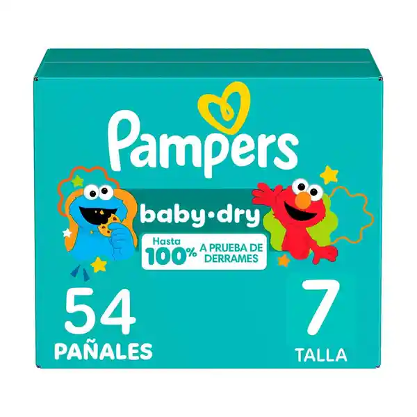 Pañales Pampers Baby Dry Etapa 7 54 U​nd