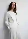 Blazer Americana Sophie Offwhite Talla 24 Mujer Mango