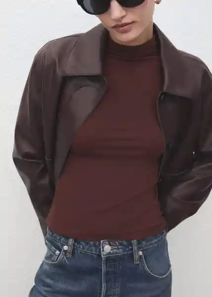 Camiseta Secondpe Marrón Talla 25 Mujer Mango