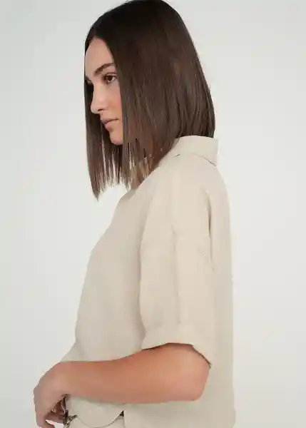 Camisa Kora Mujer Crudo Vainilla Claro Talla L 419g350 Naf Naf