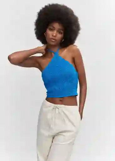 Top Surf Azul Talla M Mujer Mango