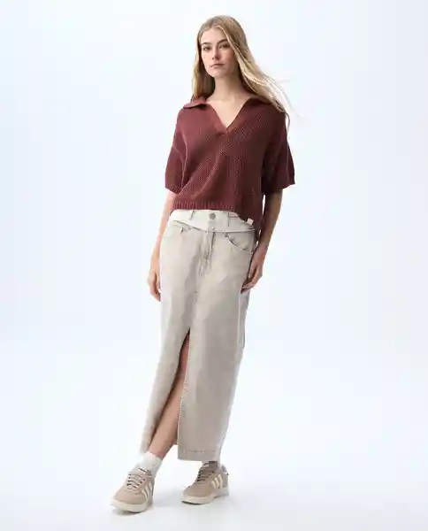 Falda Mujer Crudo Talla S 641G000_CRU120304 Americanino