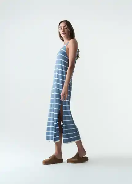 Vestido Mujer Azul Colonia Medio Talla S 473G036 Naf Naf