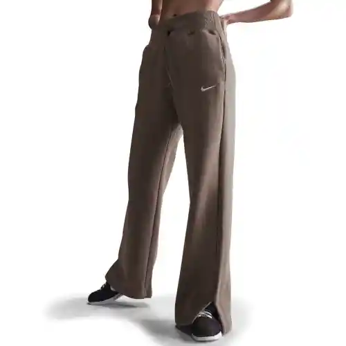 Nike Pantalón W Nsw Phnx Wide Lifestyle de Mujer Café Talla L