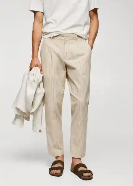 Pantalón Scalea Beige Talla 42 Hombre Mango