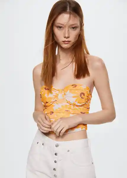 Top Marga Naranja Talla M Mujer Mango