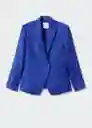 Blazer Americana Linet Azul Talla L Mujer Mango