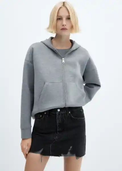 Falda Hailey Tejano Gris Oscuro Talla 24 Mujer Mango