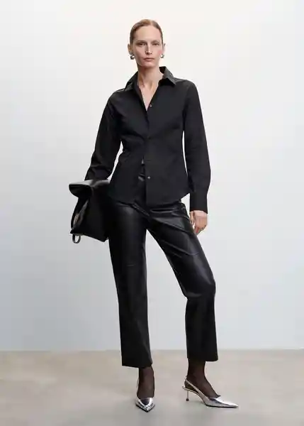 Camisa Sofía Negro Talla S Mujer Mango