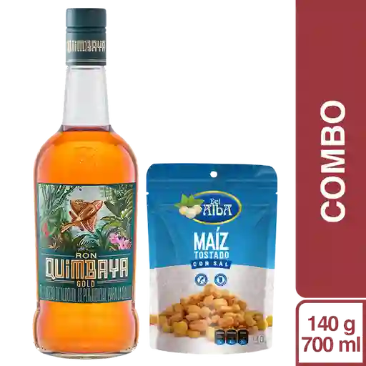 Combo Ancheta Ron Quimbaya Gold + Del Alba Maíz Tostado Con Sal