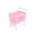 Organizador de Plástico Carrito Pequeño Rosa Miniso