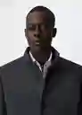 Abrigo Funnel Gris Medio Vigoré Talla L Hombre Mango