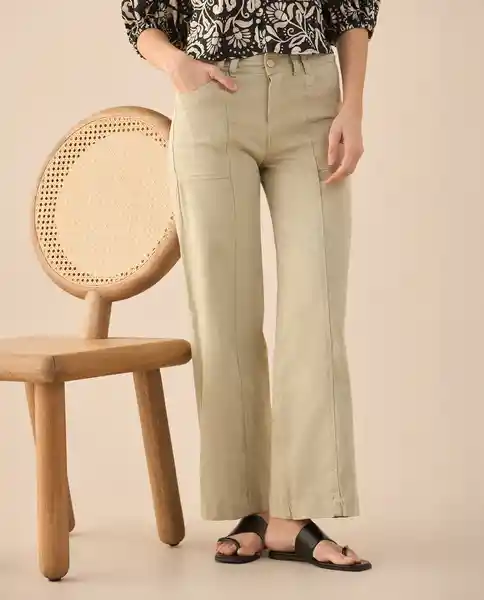 Pantalón Beige Perlado Claro Talla 12 631G025 Esprit