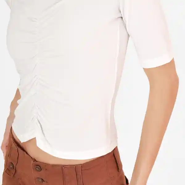 Camiseta Cuello Redondo Manga 3/4 Blanco Talla XS 676199