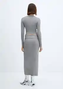 Falda Prinches Gris Medio Vigoré Talla S Mujer Mango