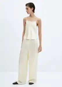 Top Afri-H Offwhite Talla XS Mujer Mango