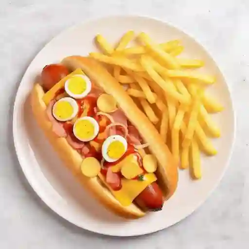 Perro americano con papa francesa