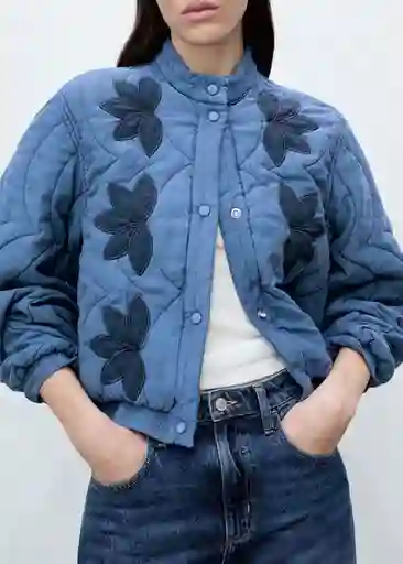 Chaqueta Puzzle Azul Talla S Mujer Mango