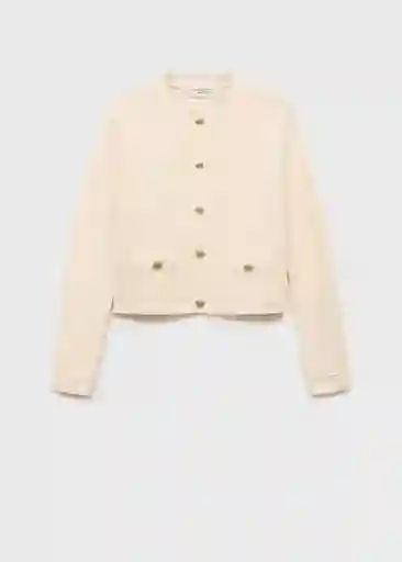 Chaqueta Kokotxa Crudo Talla XS Mujer Mango