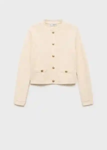 Chaqueta Kokotxa Crudo Talla XS Mujer Mango