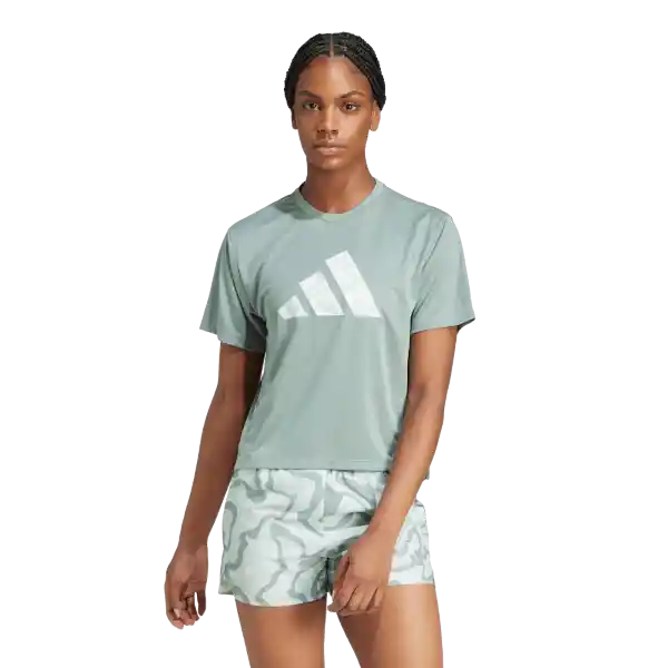 Adidas Camiseta Manga Corta Run it Bl Tee W Mujer Verde Talla XS
