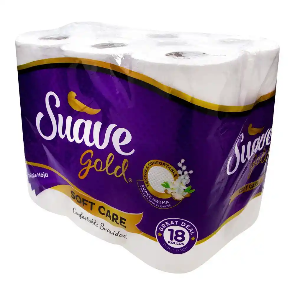 Suave Papel Higiénico Gold Soft Care Triple Hoja