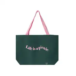Bolsa de Compras Life is a Picnic Verde Miniso