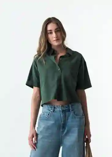 Camisa Cely Mujer Verde Hidai Ultraoscuro Talla S 513G351 Naf Naf