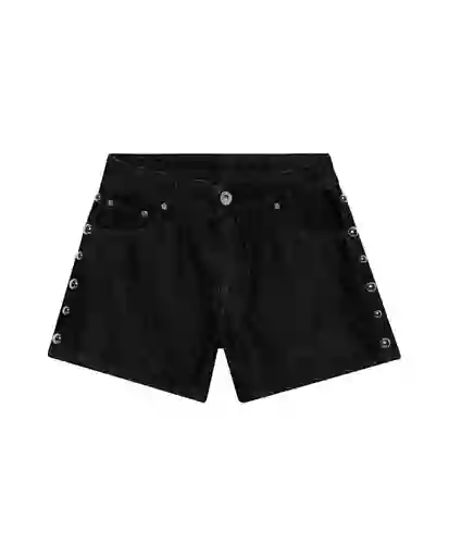 Short Studded Denim Negro Sombrío Ultraoscuro Talla 6 Chevignon