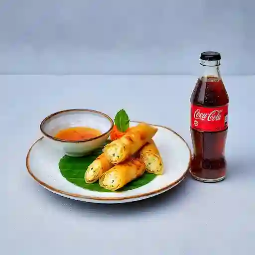 Combo Spring Rolls + Coca Cola Sin Azúcar 300ML