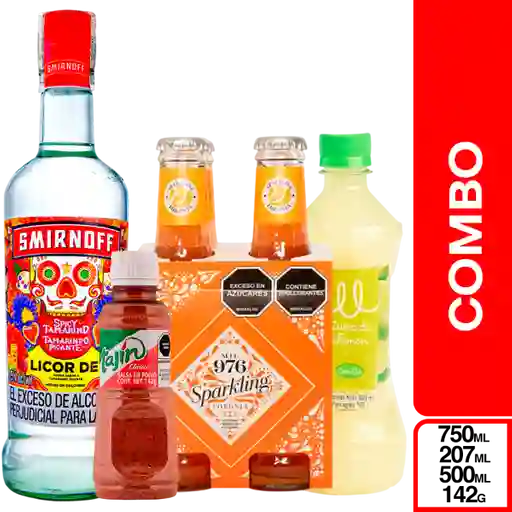 Combo Smirnoff Spicy + Mil 976 Agua Tónica + Carulla + Tajín