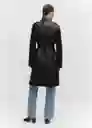 Abrigo Trench Polanapu Negro Talla XL Mujer Mango