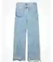 Jean Super Mujer Wide Leg Azul Talla 6 Short American Eagle