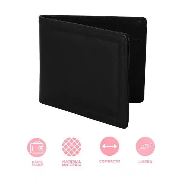 Billetera de Hombre Básica Negra Serie Miniso